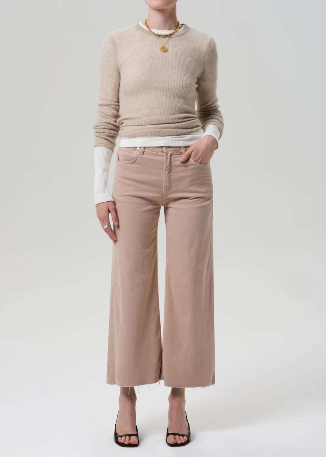 Lyra Wide Leg Crop in Corduroy