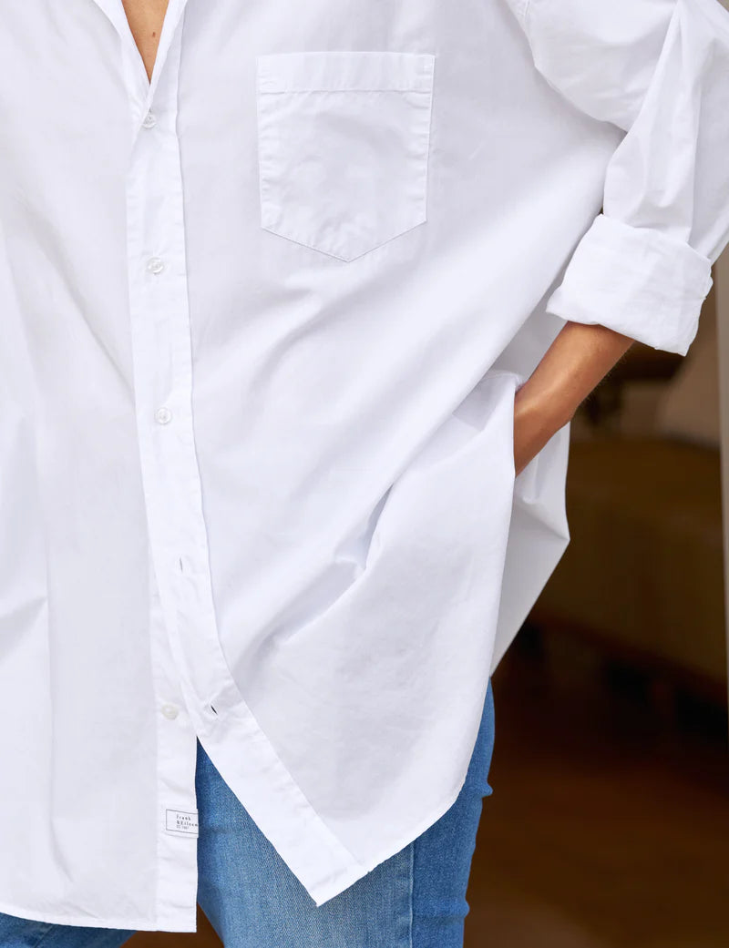 Oversized Button-Up Shirt in White