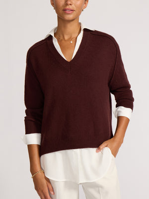 V-Neck Layered Pullover