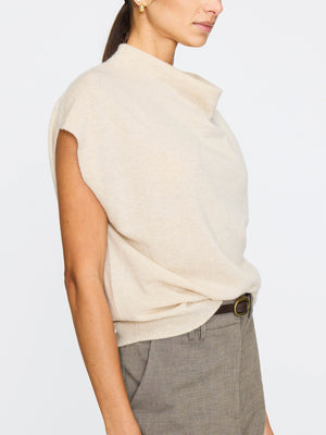 Morten Funnel Neck Top in Bisque Melange