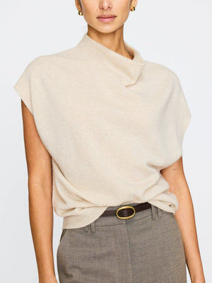 Morten Funnel Neck Top in Bisque Melange
