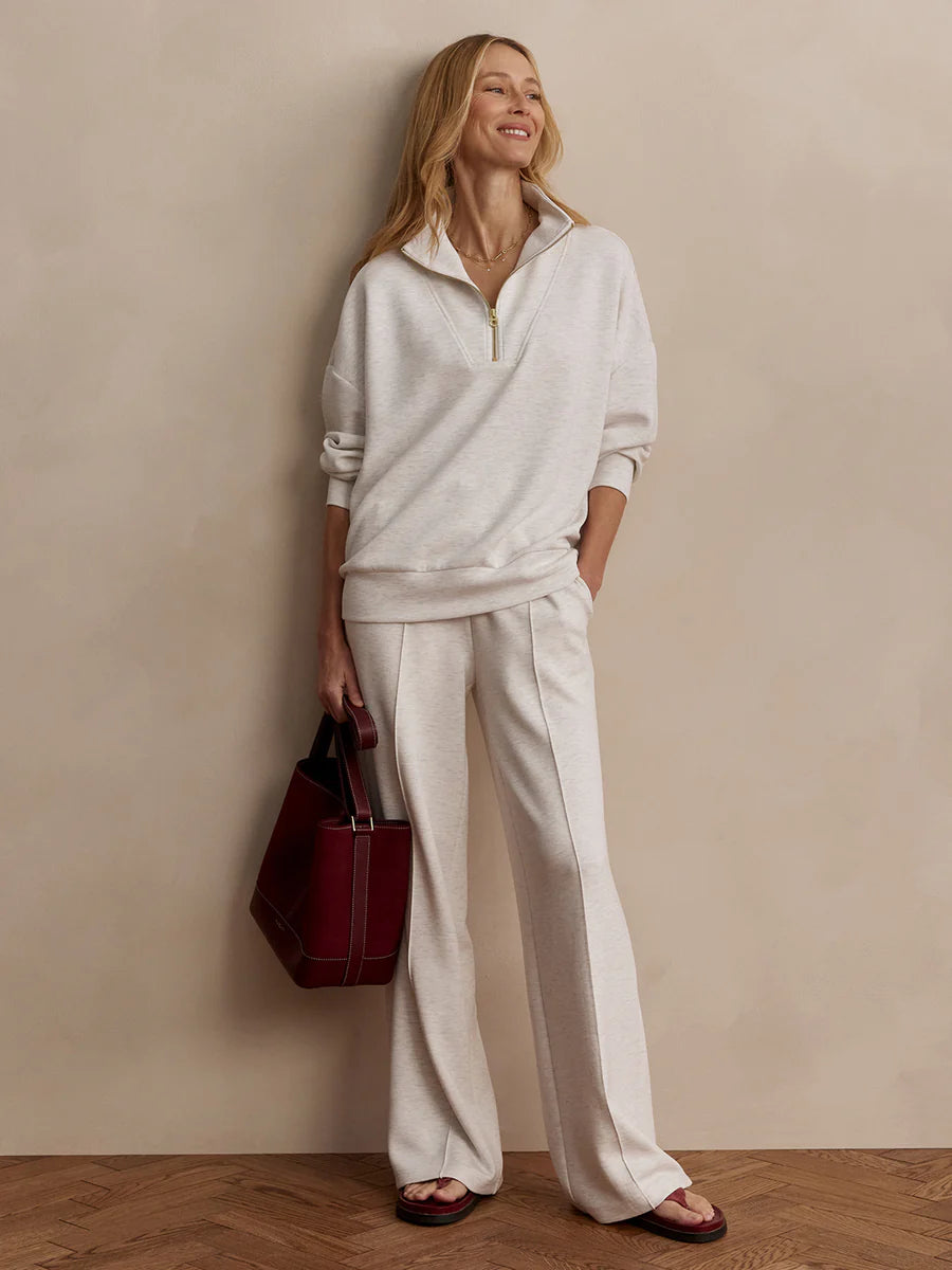 The wide Leg Pant in Ivory Marl