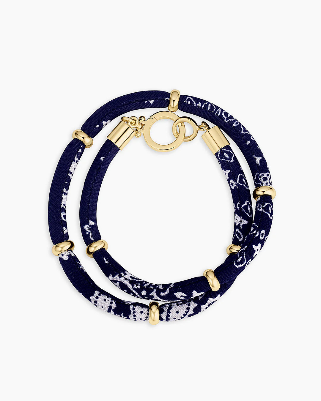 Paisley Bandana Pearl Bracelet Navy