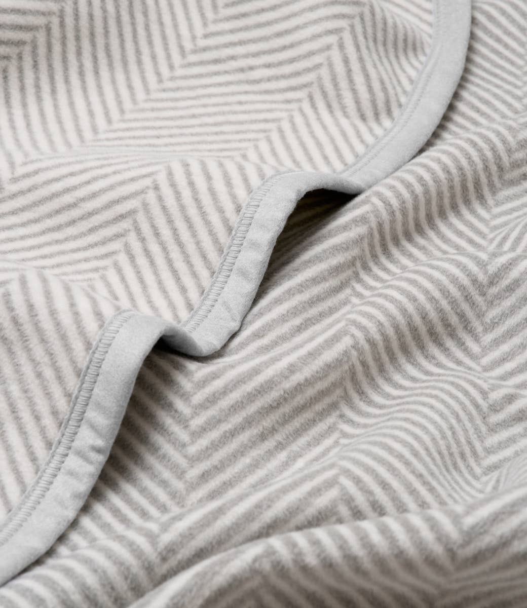 Harborview Herringbone Light Grey Blanket: Original