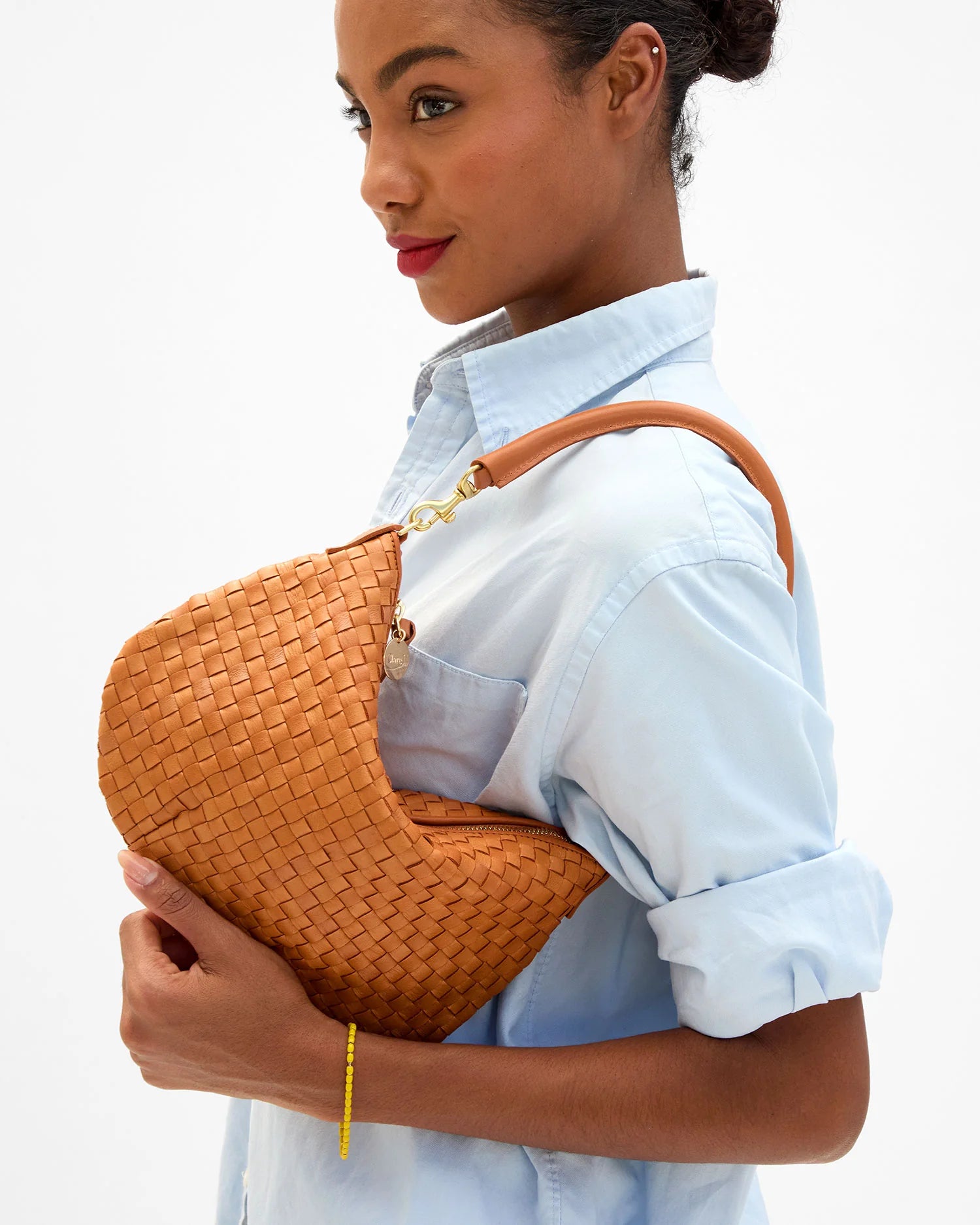 Petit Moyen Natural Woven Checker