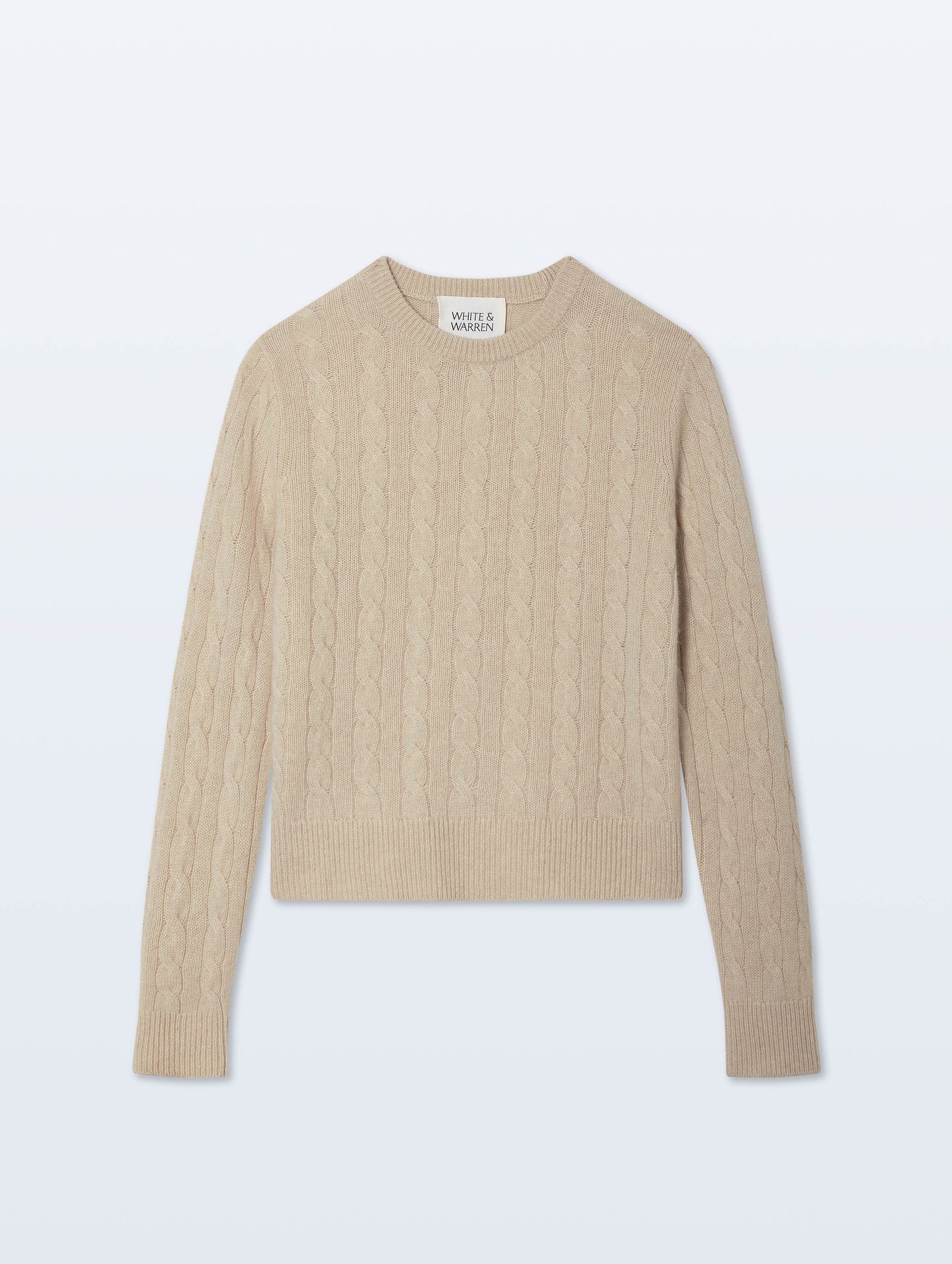 Cashmere Cable Varsity Crewneck