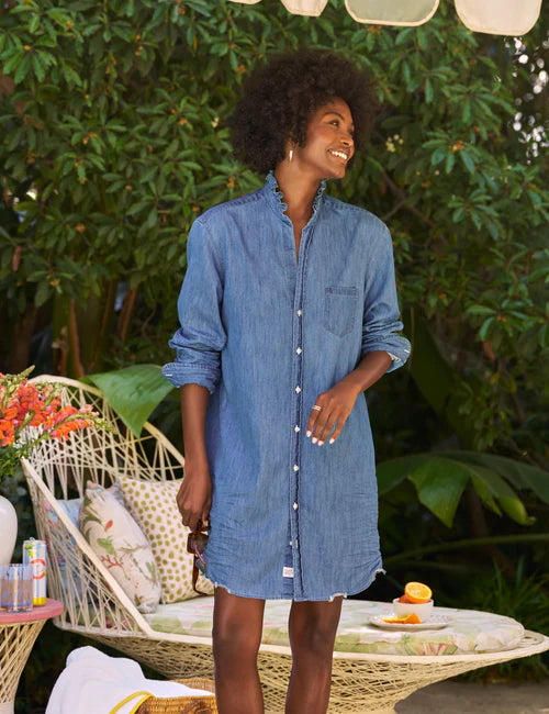 Mary Ruffle Collar Shirtdress