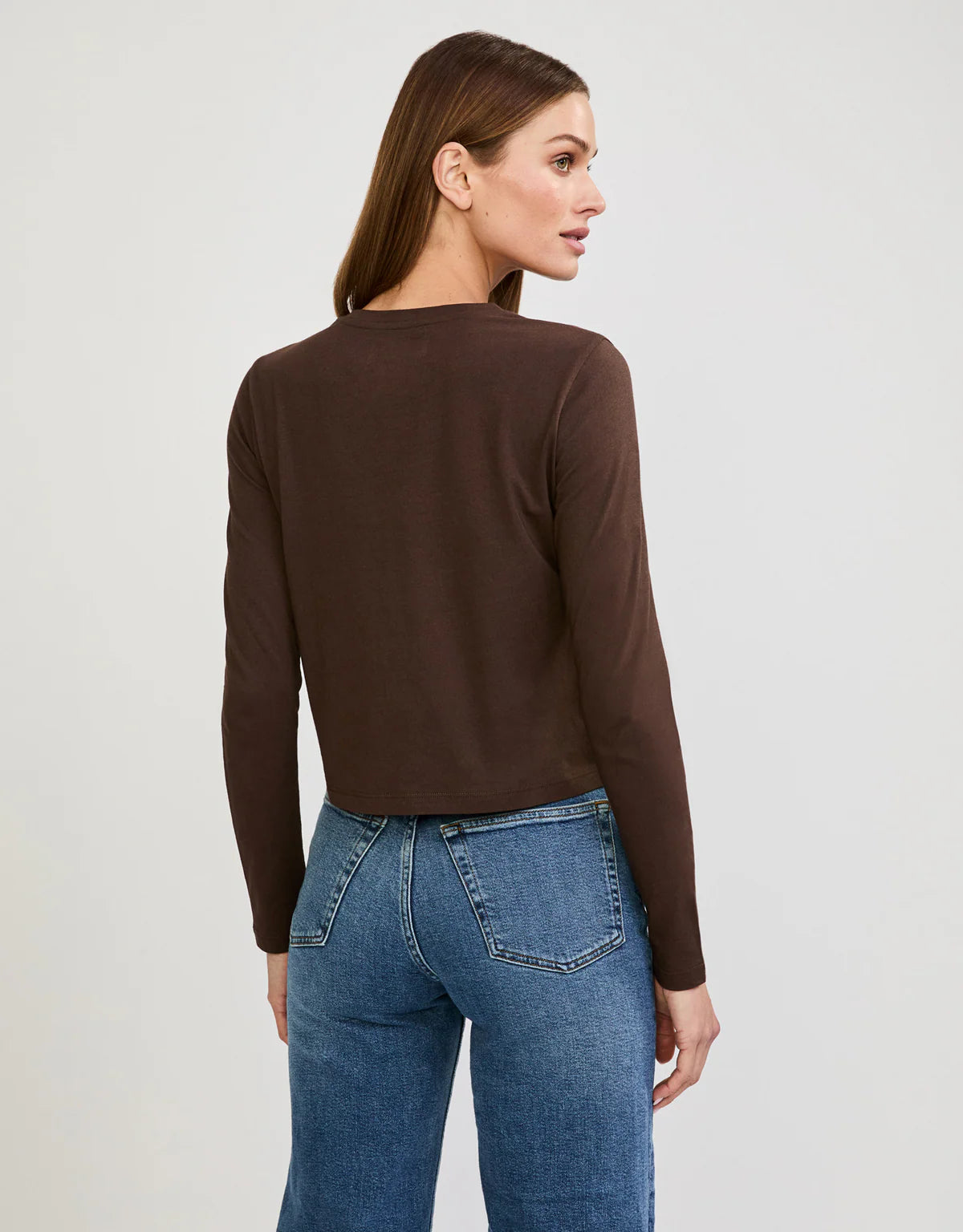 Austin Long Sleeve Tee in Espresso