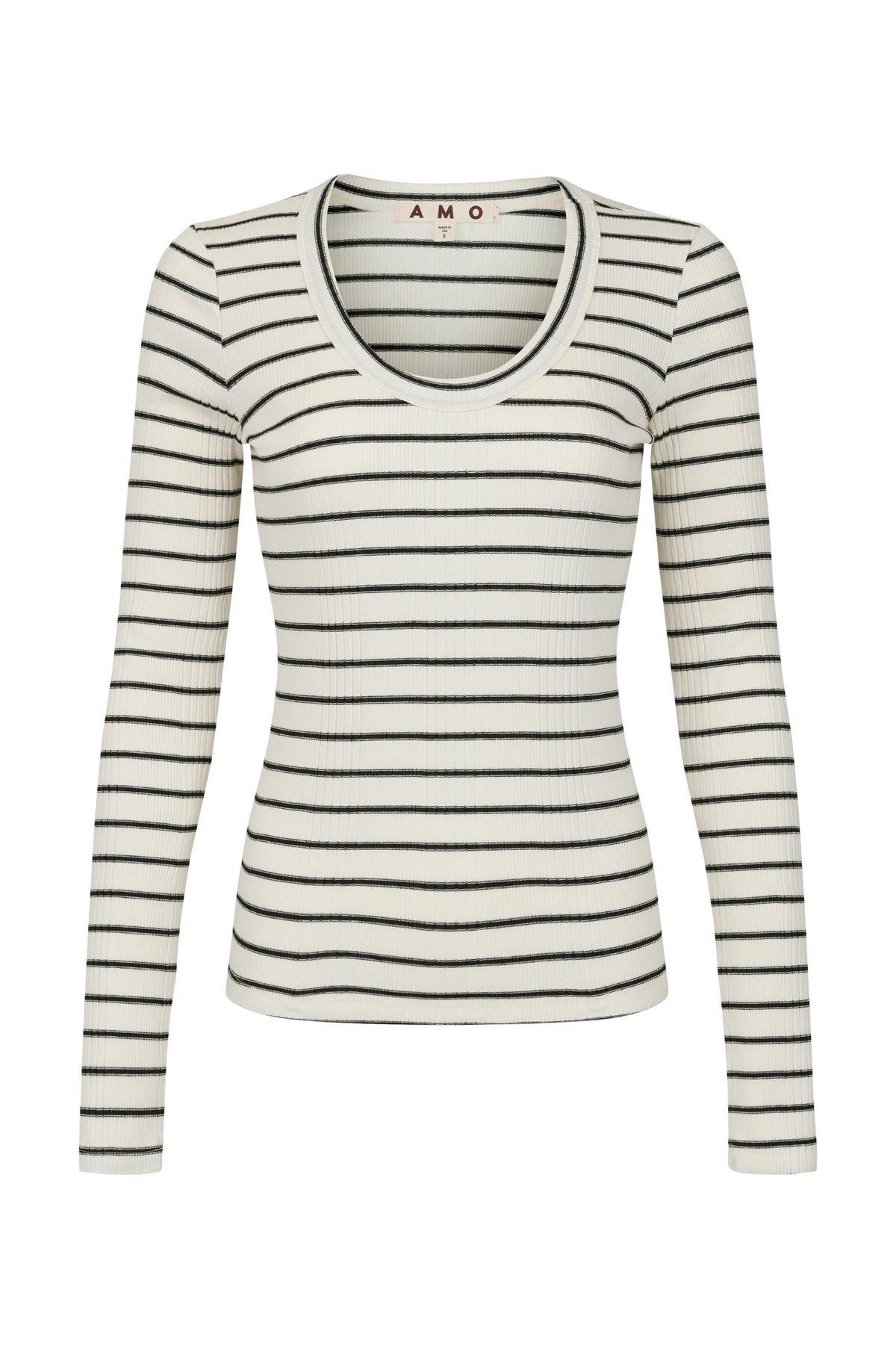 Joanna Long Sleeve Tee - Natural/ Black