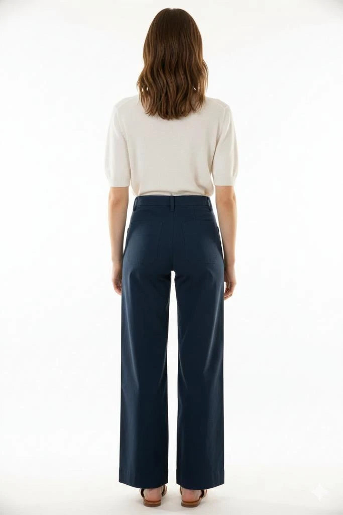 Wrap Pocket Pant in Navy