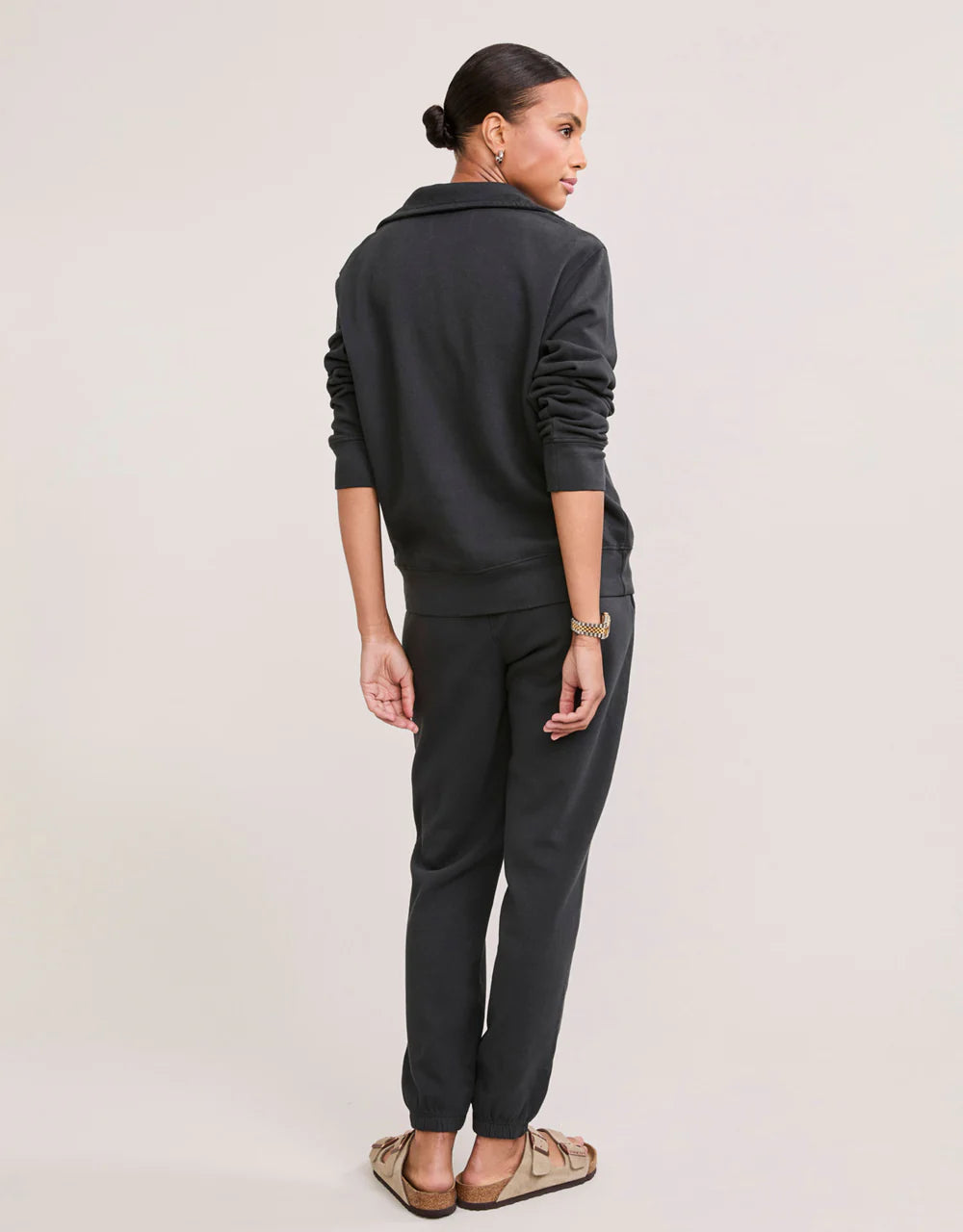 Oxford Unisex Quarter Zip in Washed Black
