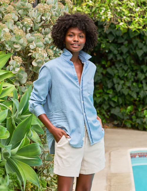 Relaxed Button Up in Classic Blue