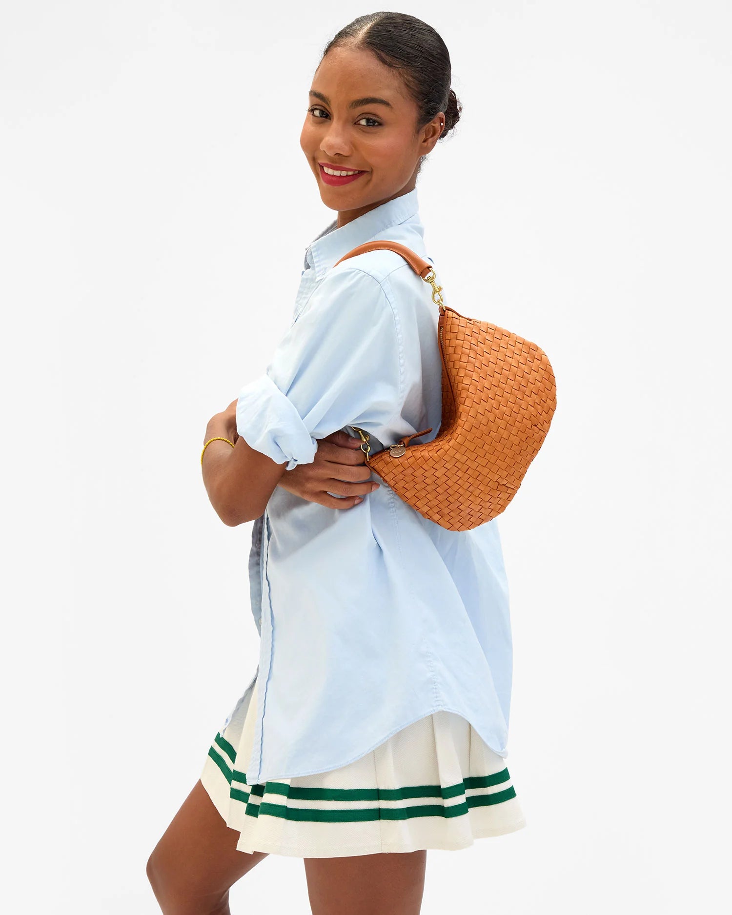 Petit Moyen Natural Woven Checker
