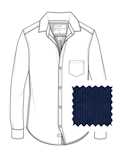 Tailored Button Up Shirt in Washed Navy Corduroy