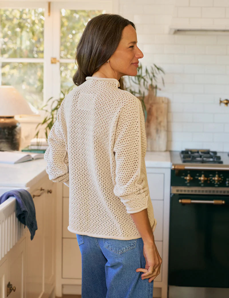 Monterey Pointelle Sweater in Sand