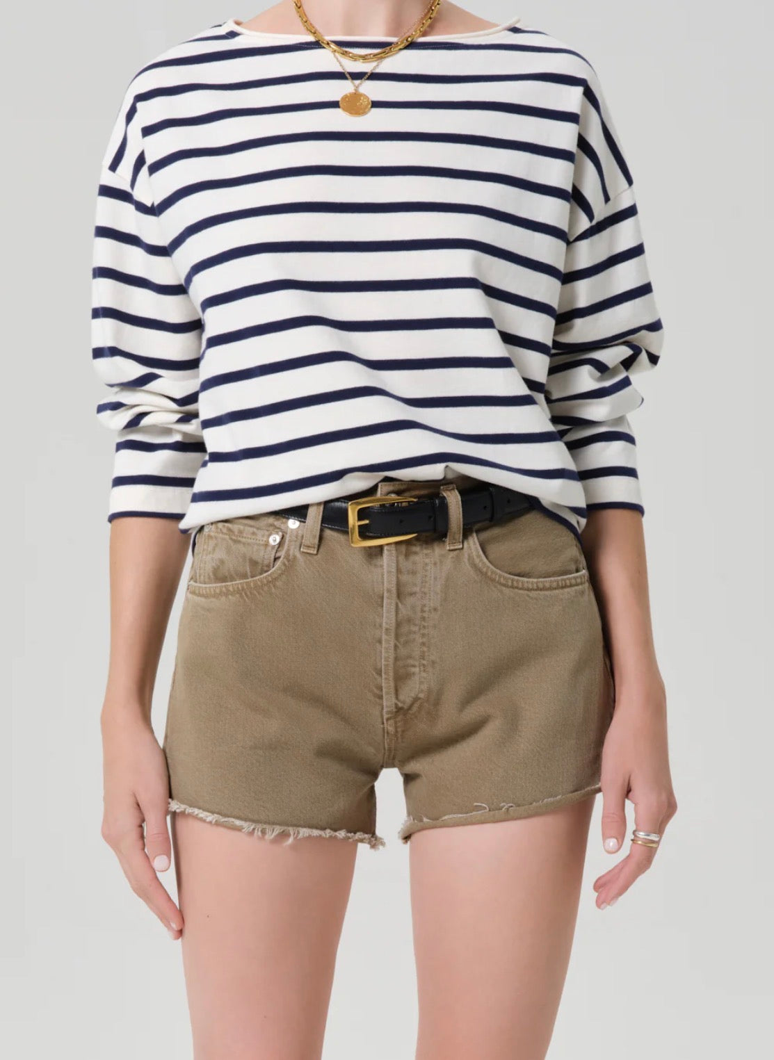 Boat Neck long Sleeve in Marine Stripe