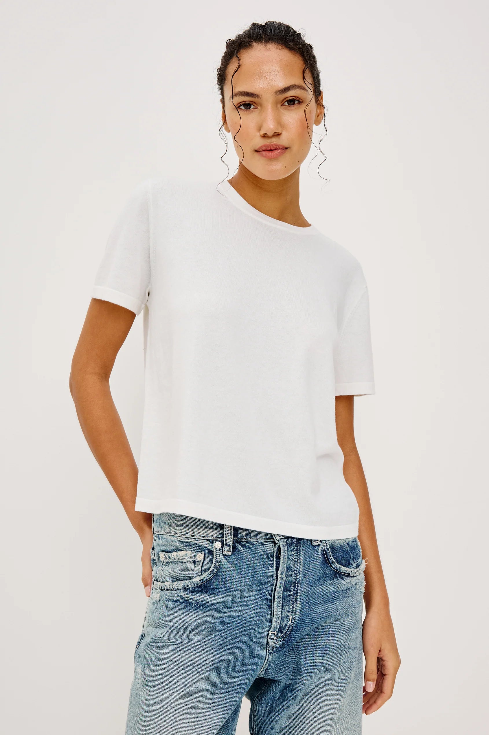 Cotton Cashmere Short Sleeve Tee