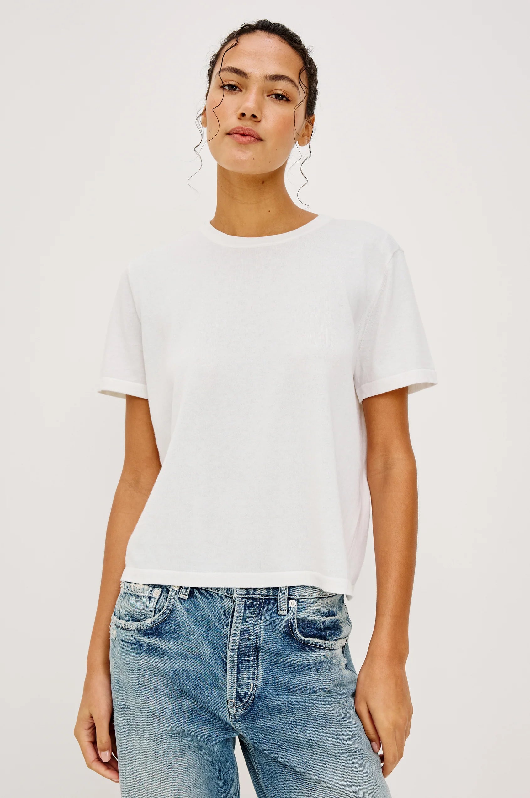 Cotton Cashmere Short Sleeve Tee