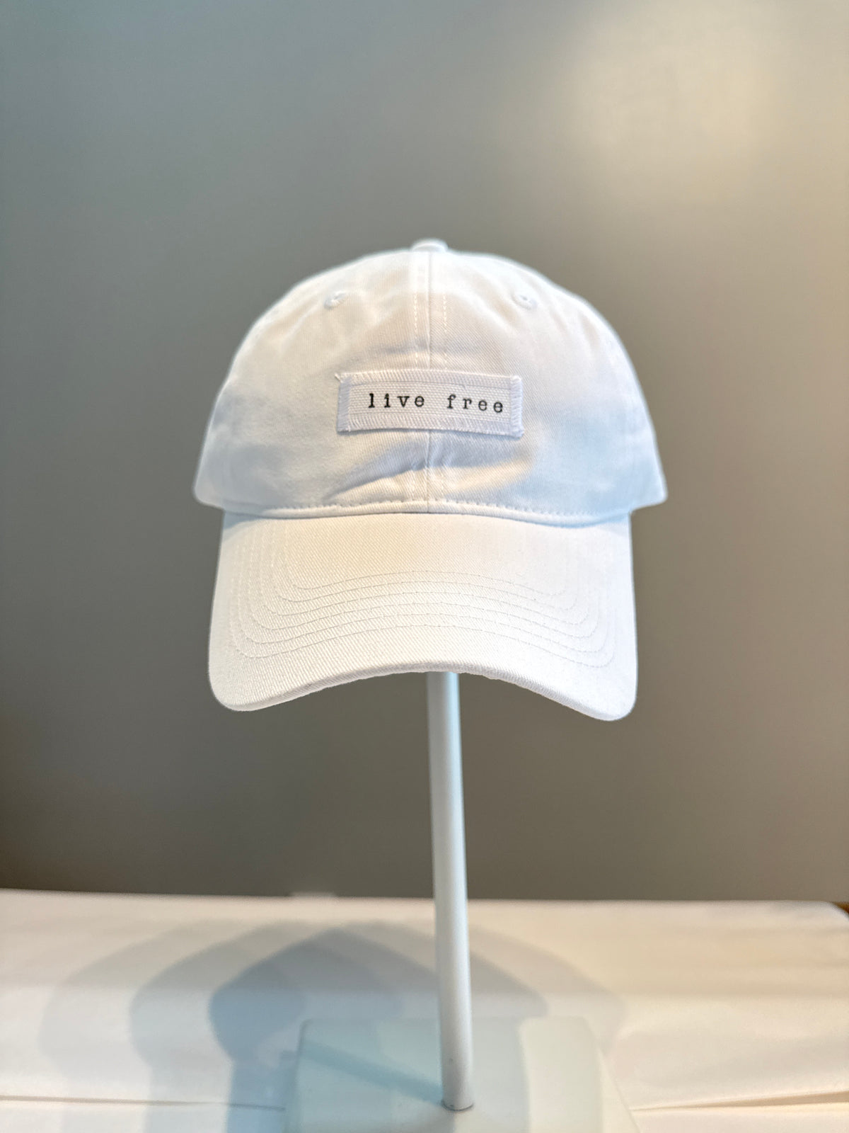 Live Free Baseball Cap - white: Black