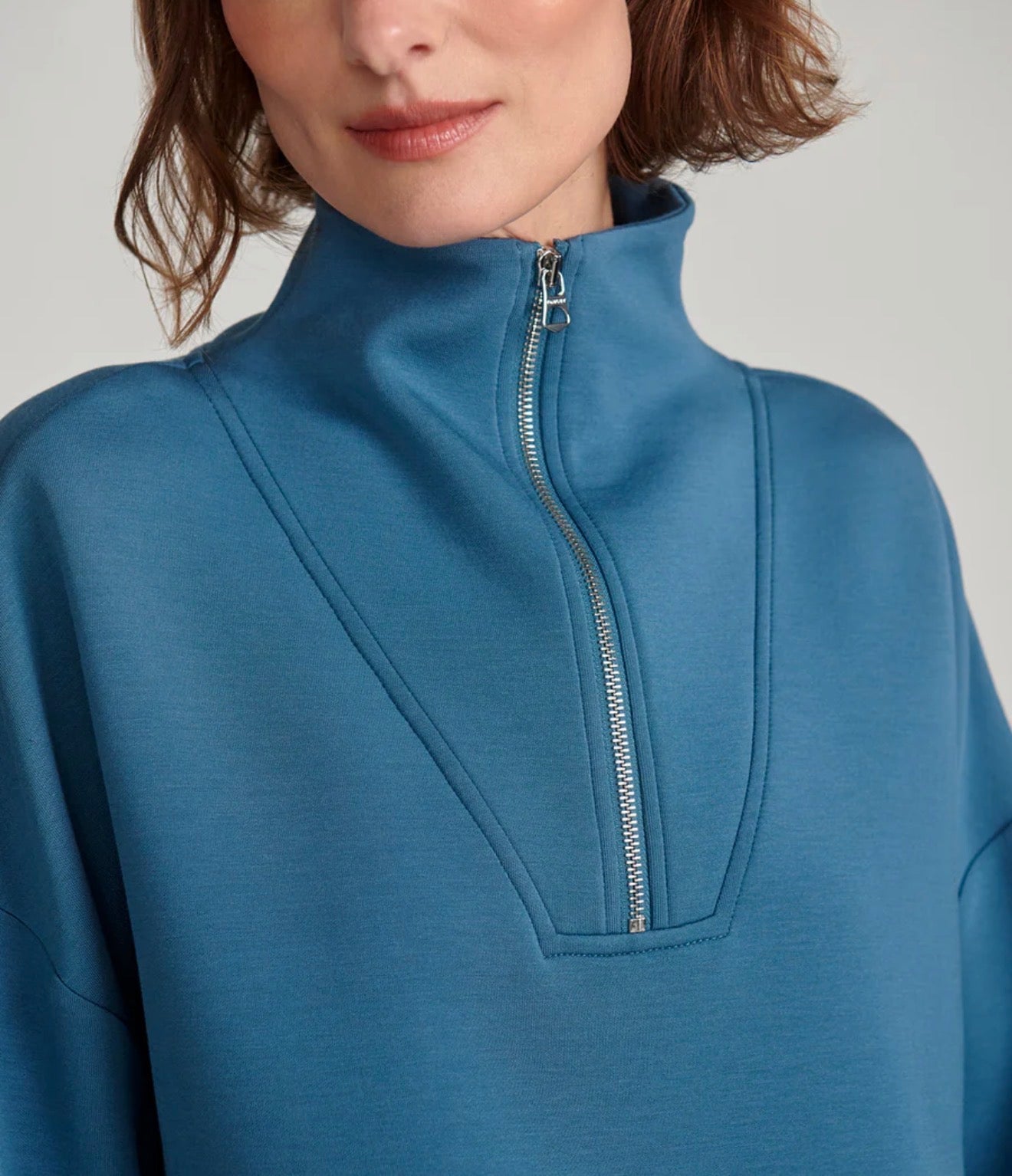 Hawley Half Zip Sweatshirt - Mallard Blue