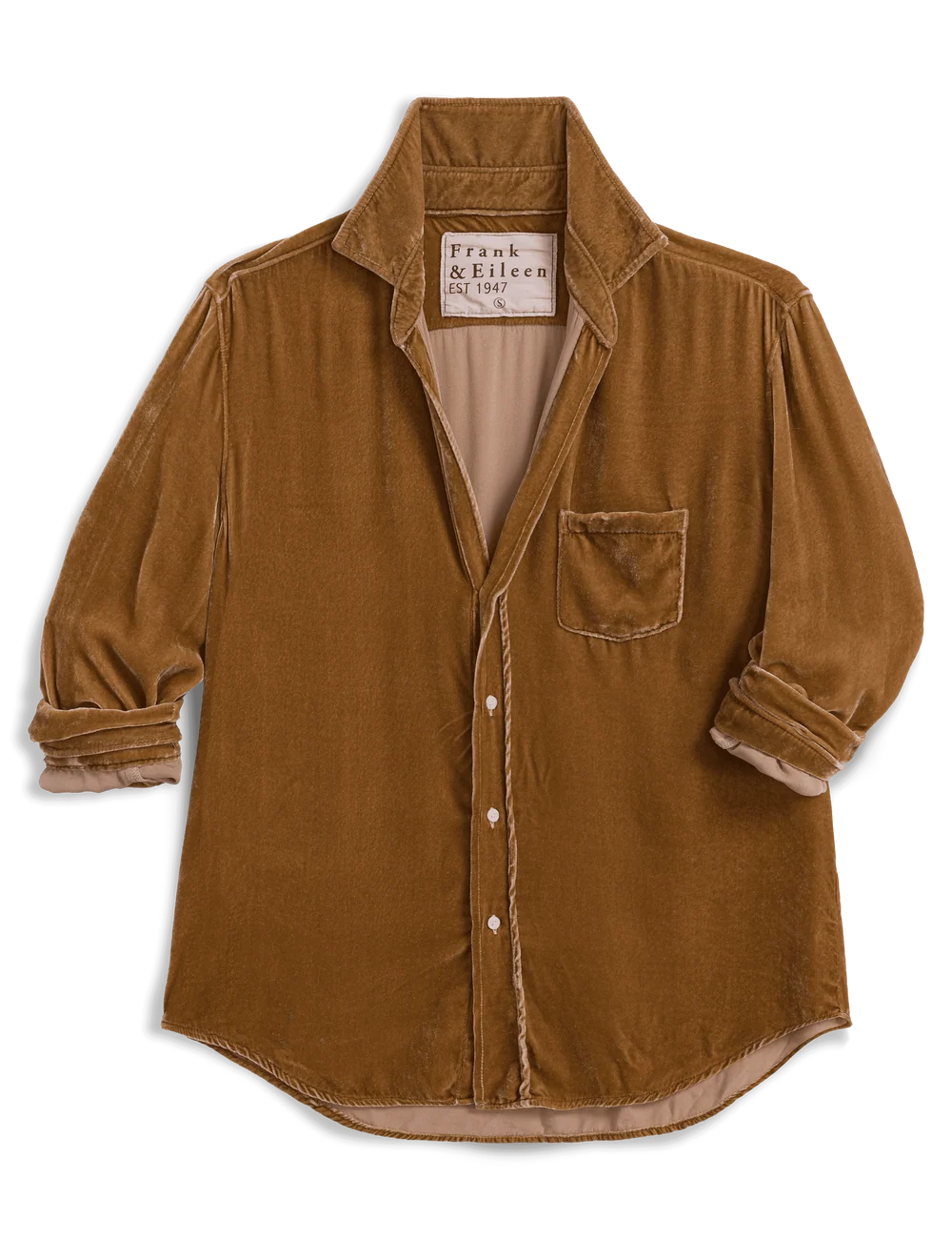 Eileen Relaxed Button Up- Gold Velvet