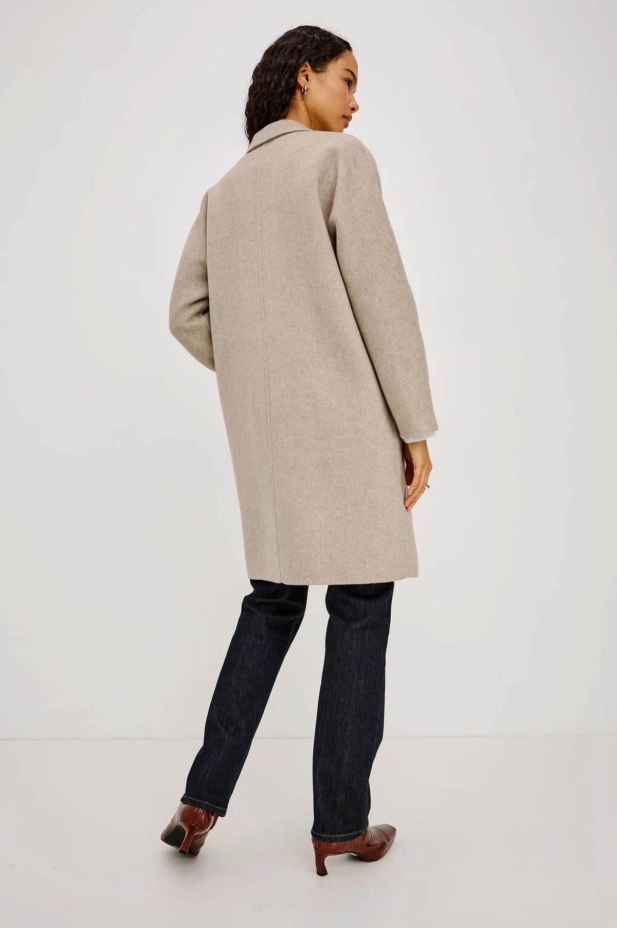 Everest Coat- Oat Herringbone