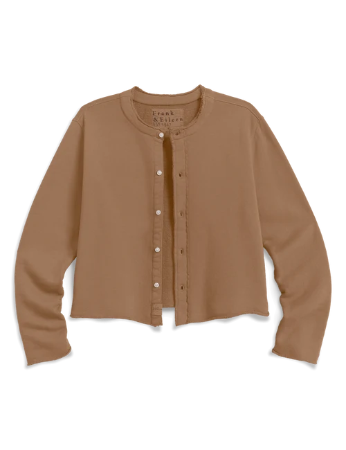 Jackie Sweatshirt Cardigan in Chai
