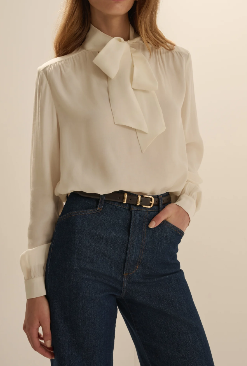 The Simone Blouse- Ivory