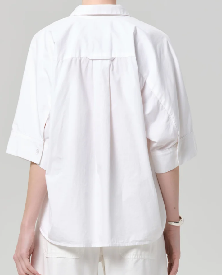 Claire Origami Shirt- Optic White