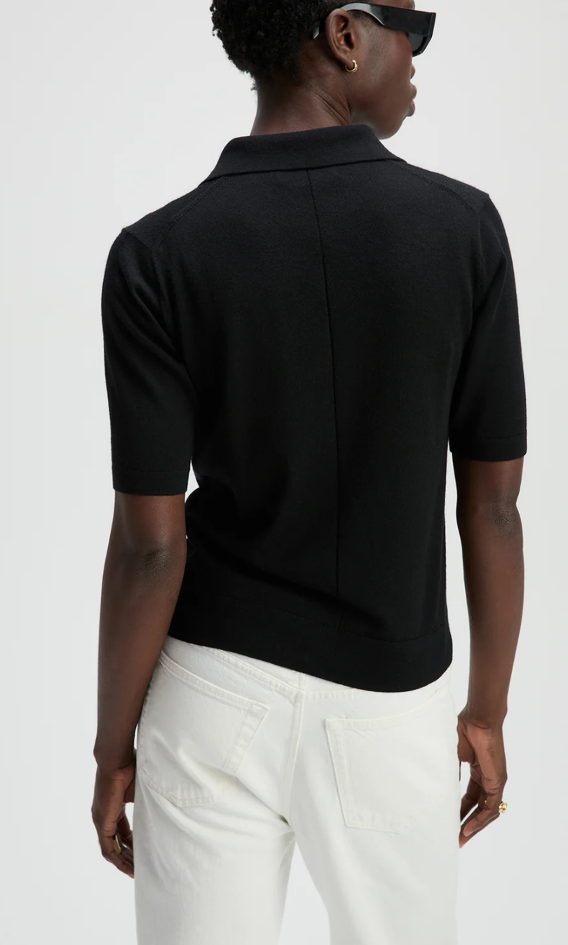 The Refined Short Sleeve Polo- Black