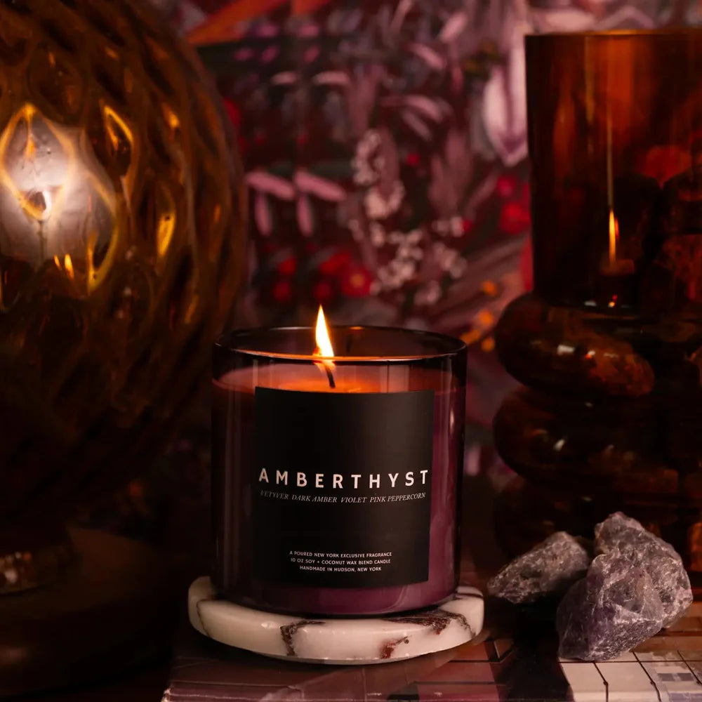 Amberthyst Candle