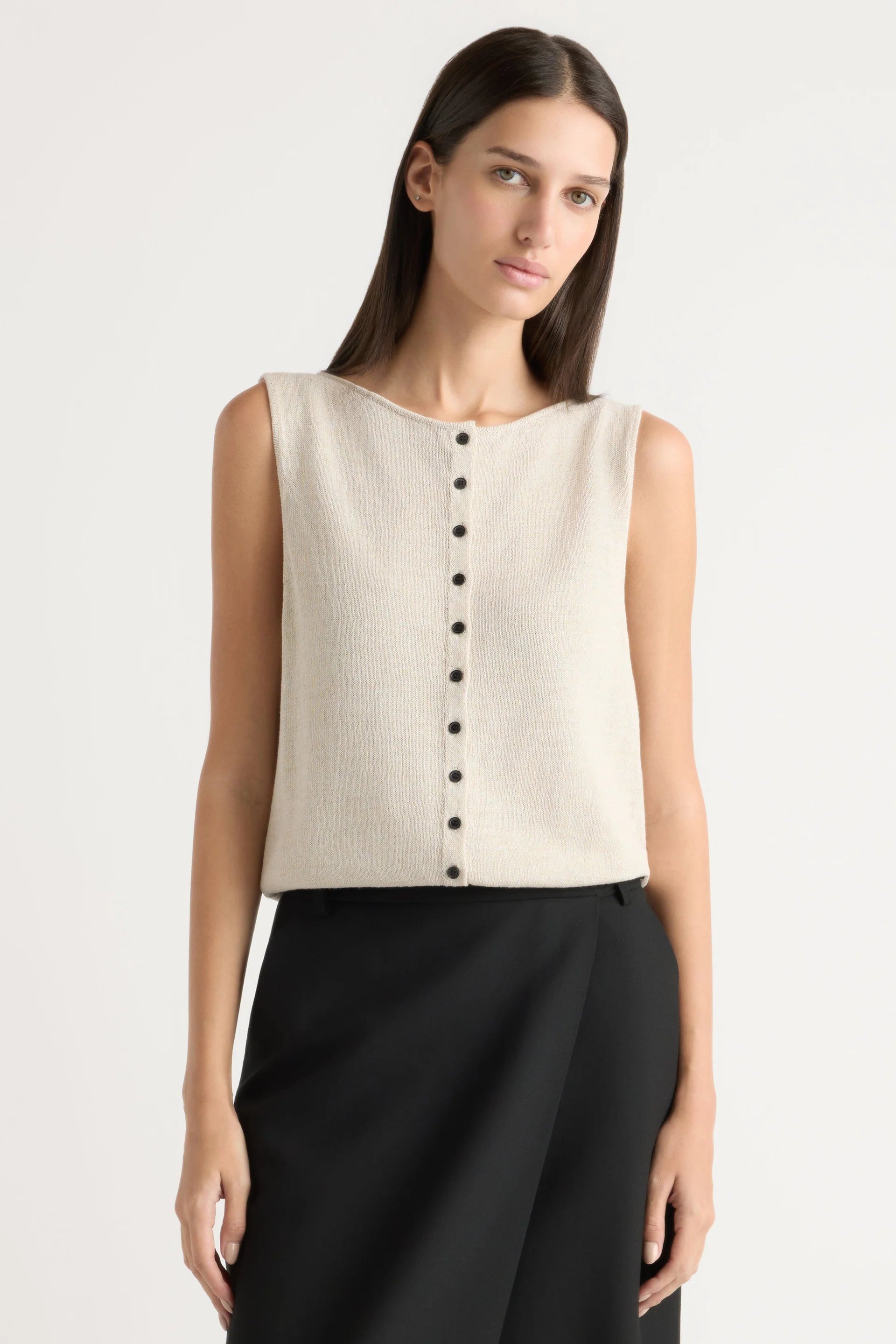 Elith Cotton - Linen Button Knit Vest