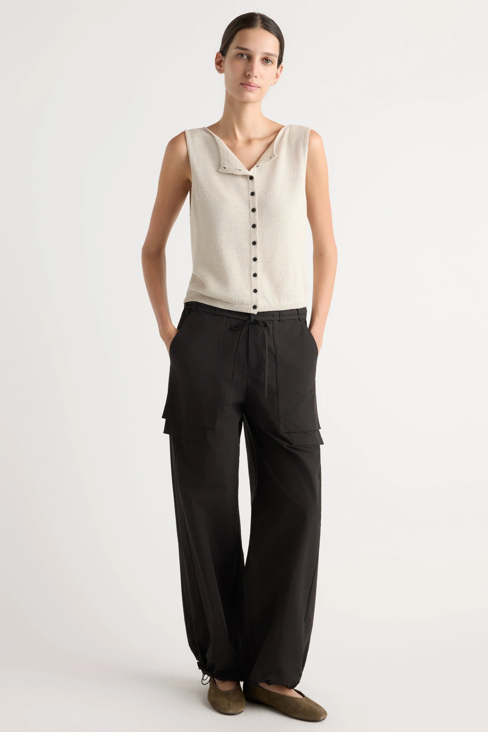 Elith Cotton - Linen Button Knit Vest