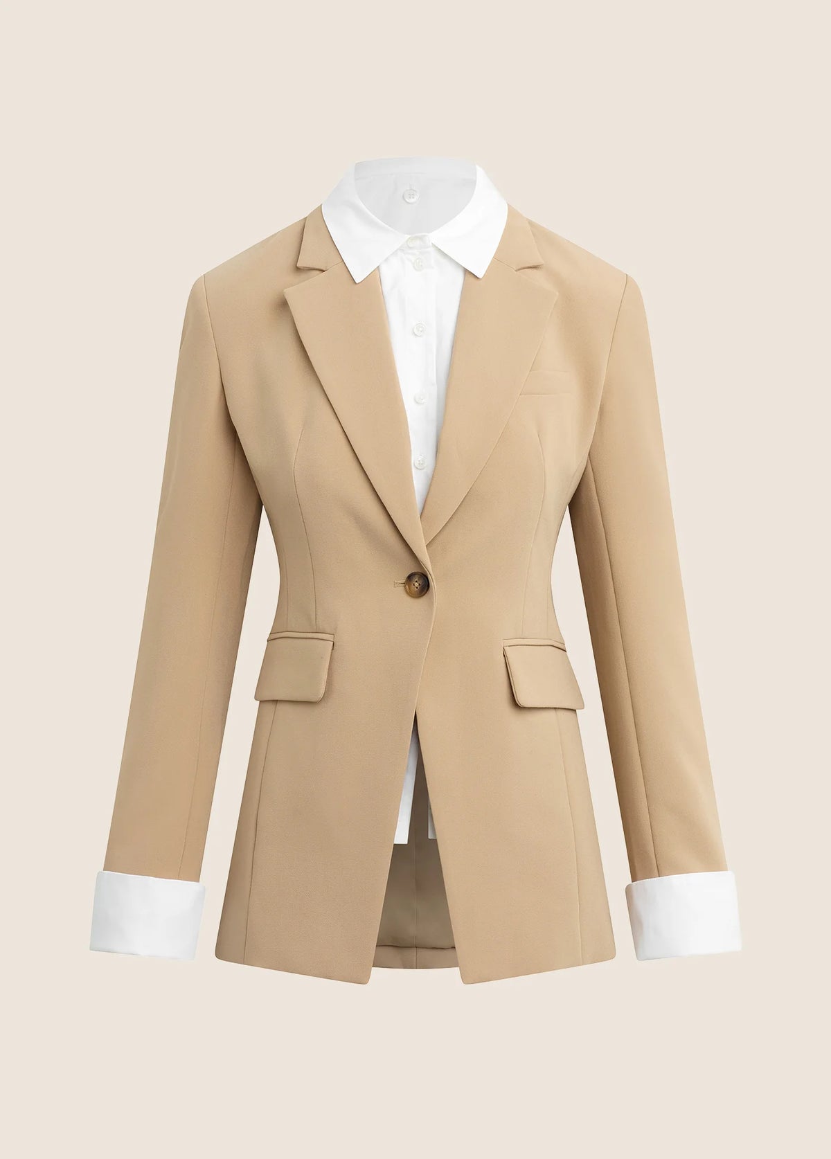 Madison Avenue Blazer- tan/white