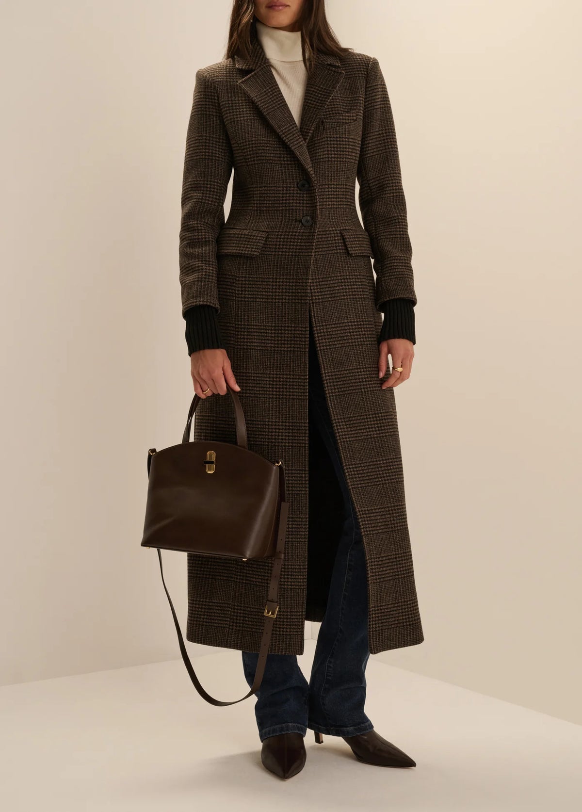 The City Coat- Ganache Houndstooth