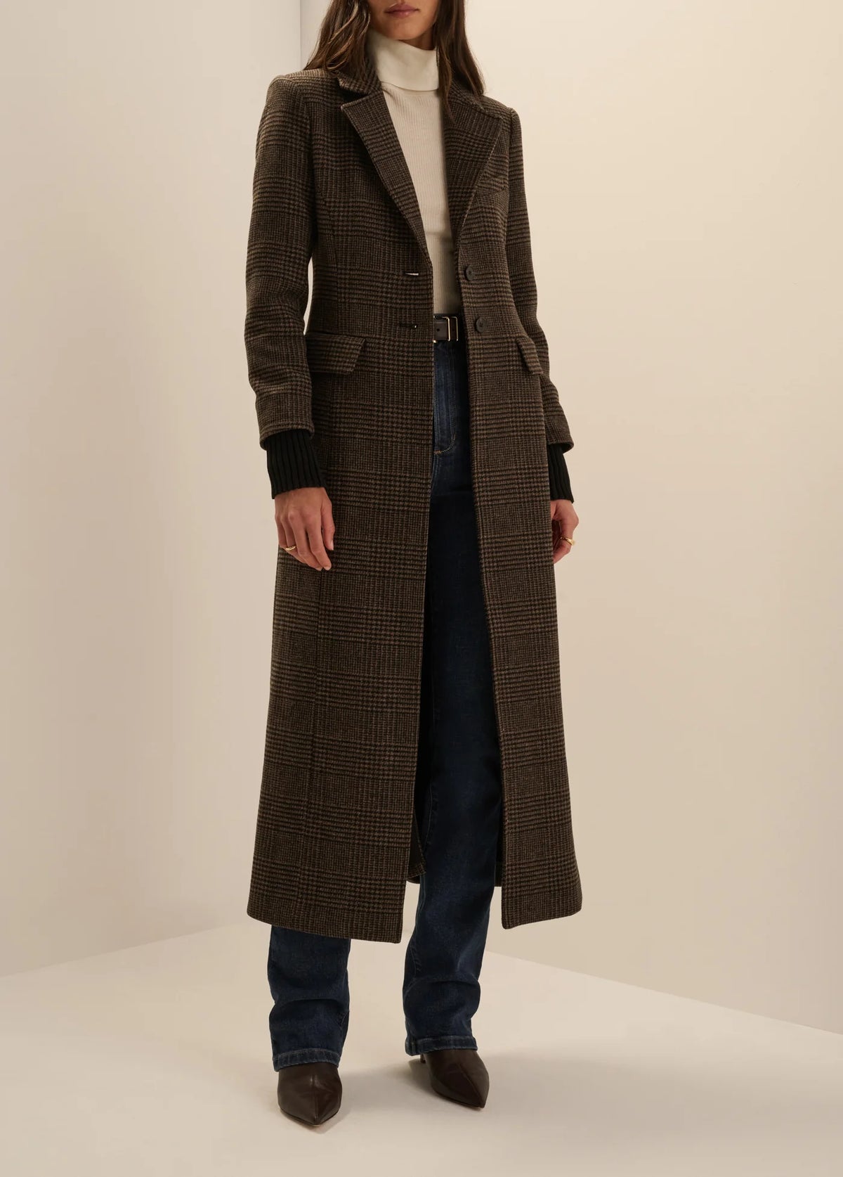 The City Coat- Ganache Houndstooth