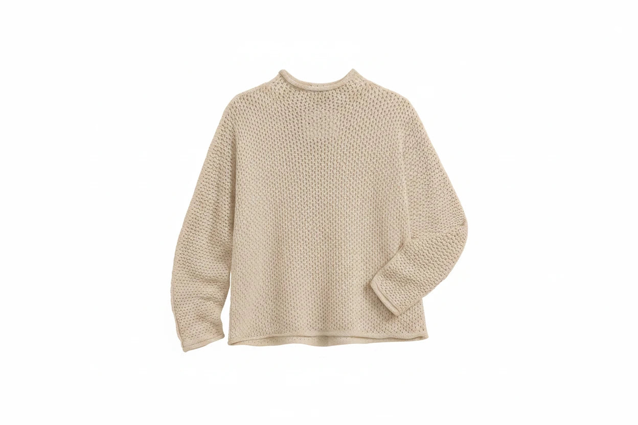 Monterey Pointelle Sweater in Sand
