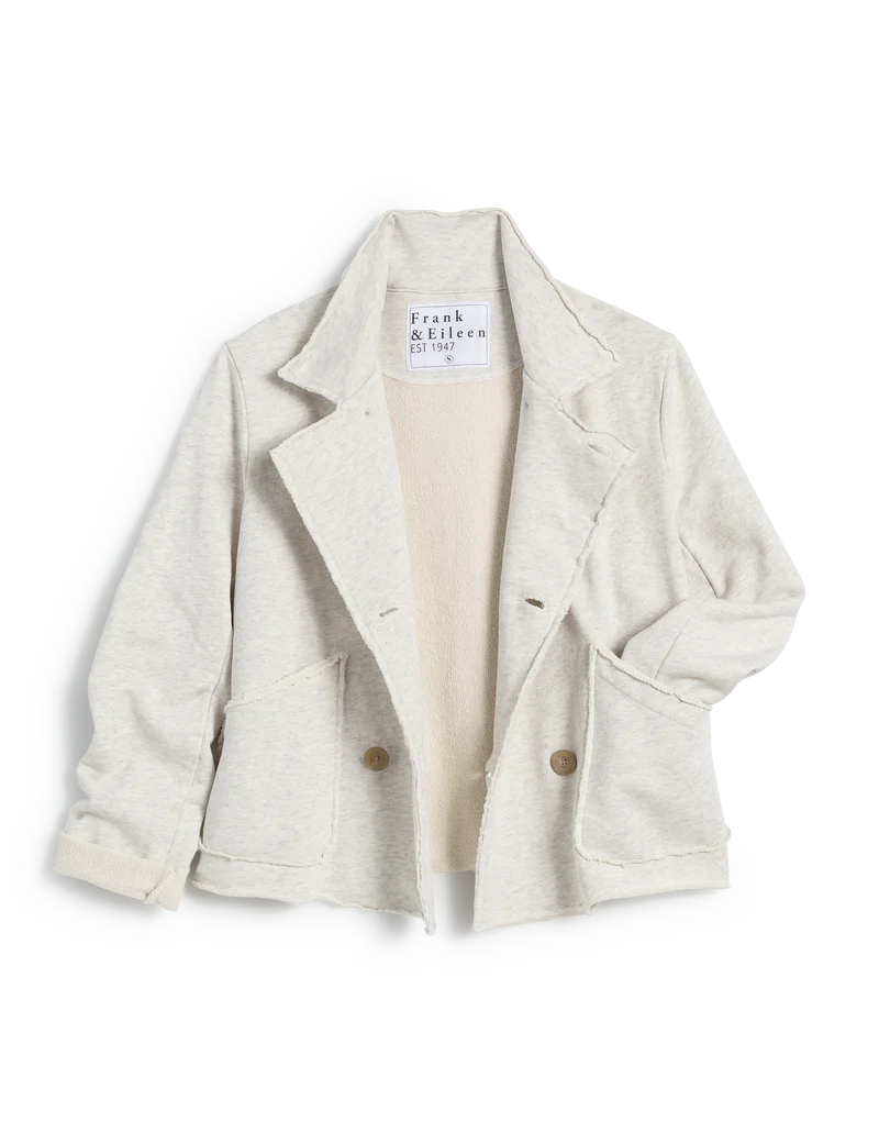 Mini Belfast Crop Peacoat in Heather White Melange