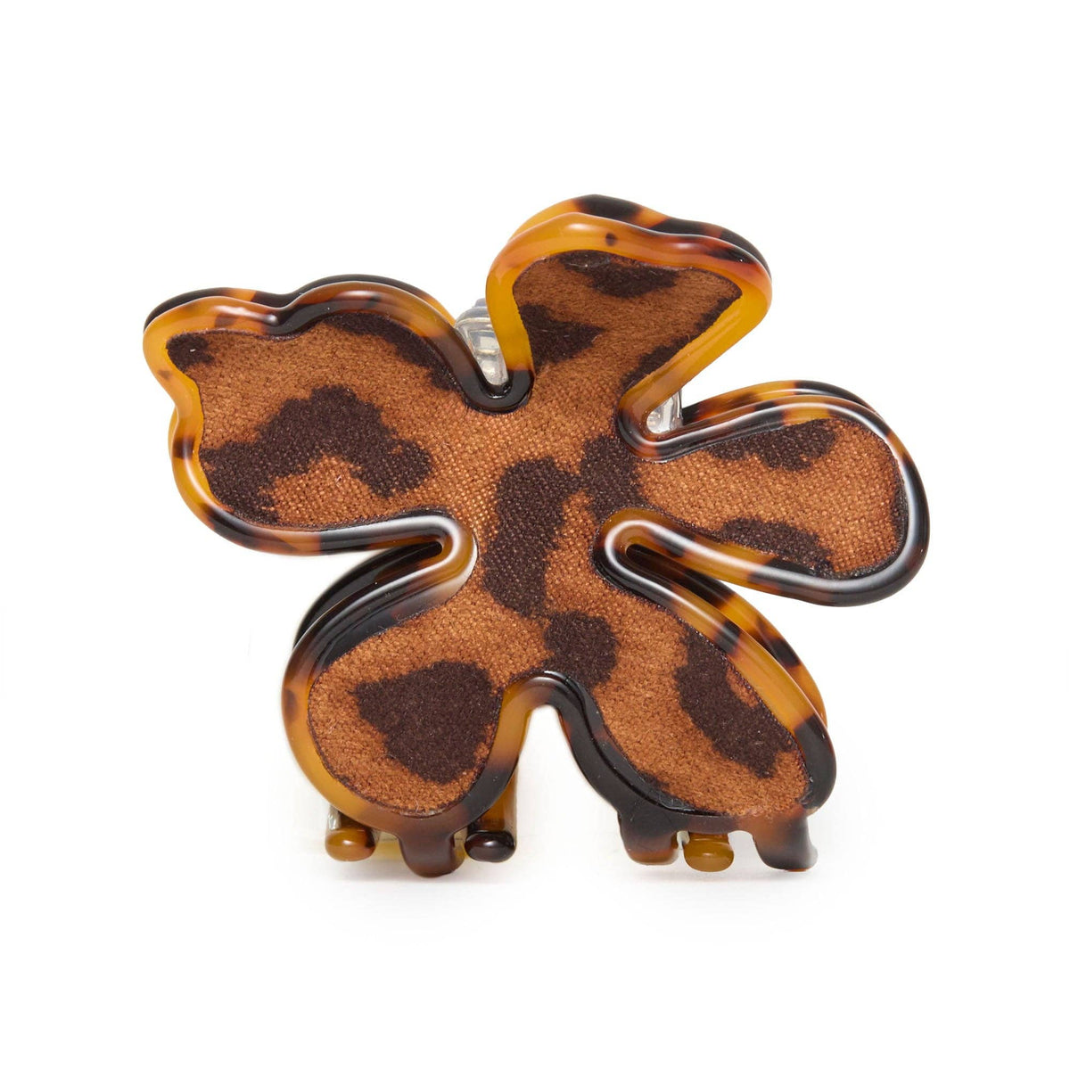 LEOPARD FLOCKED LILY CLAW CLIP