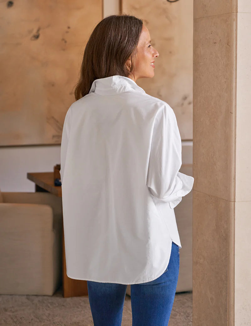 Continuous Button Shirt in White