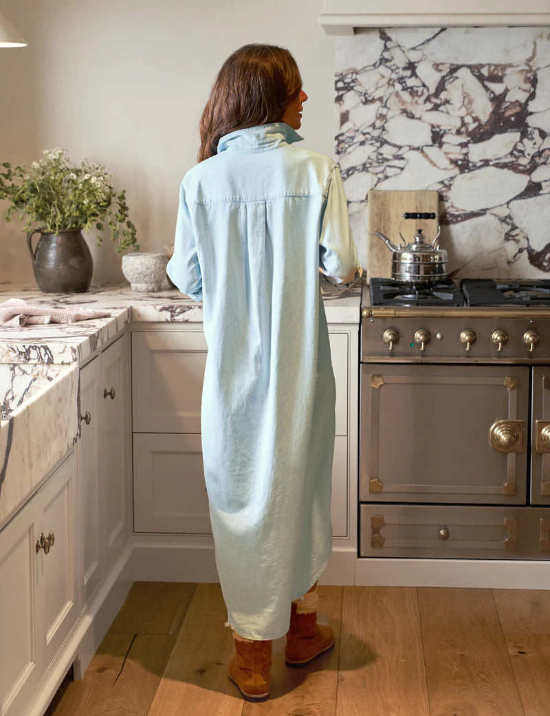 Maxi Shirtdress in Tattered Wash