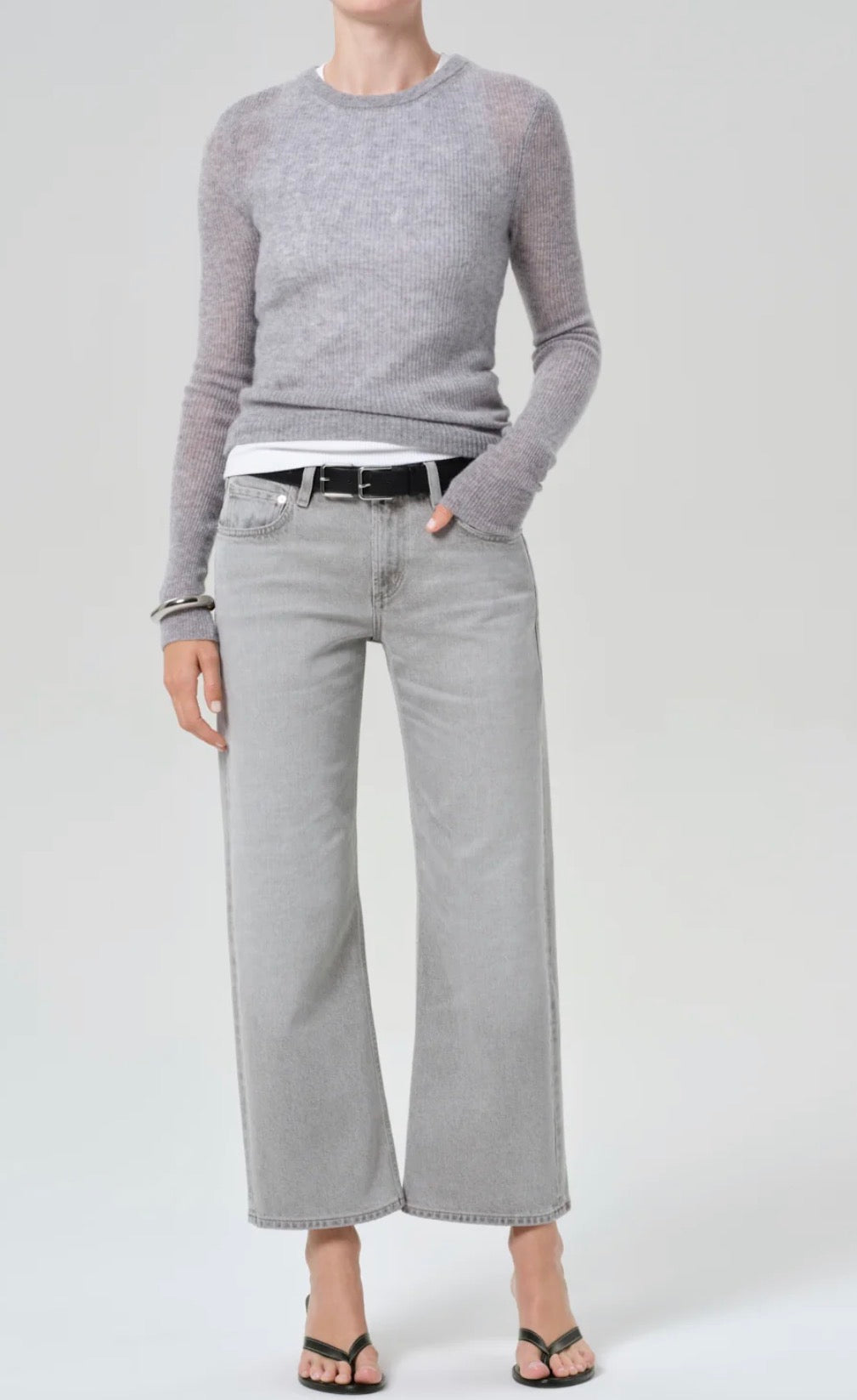 Alessia Crewneck Sweater - Heather Grey