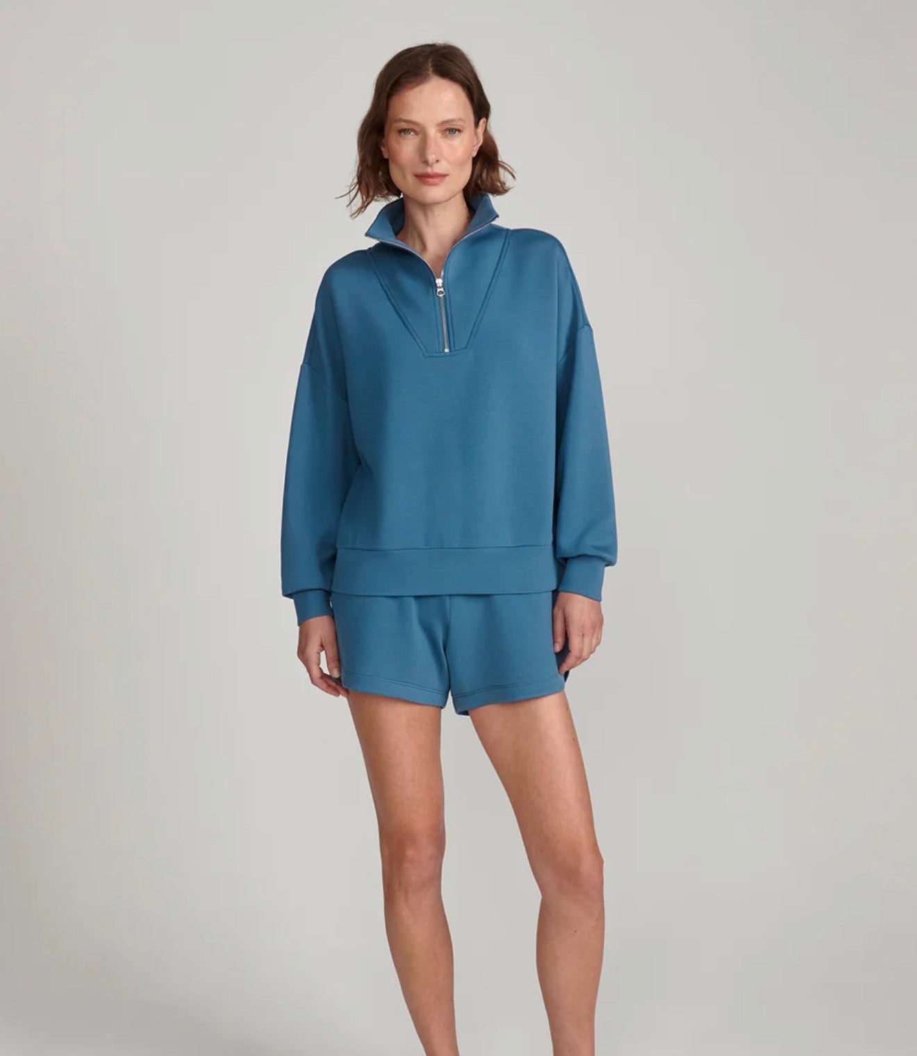 Hawley Half Zip Sweatshirt - Mallard Blue