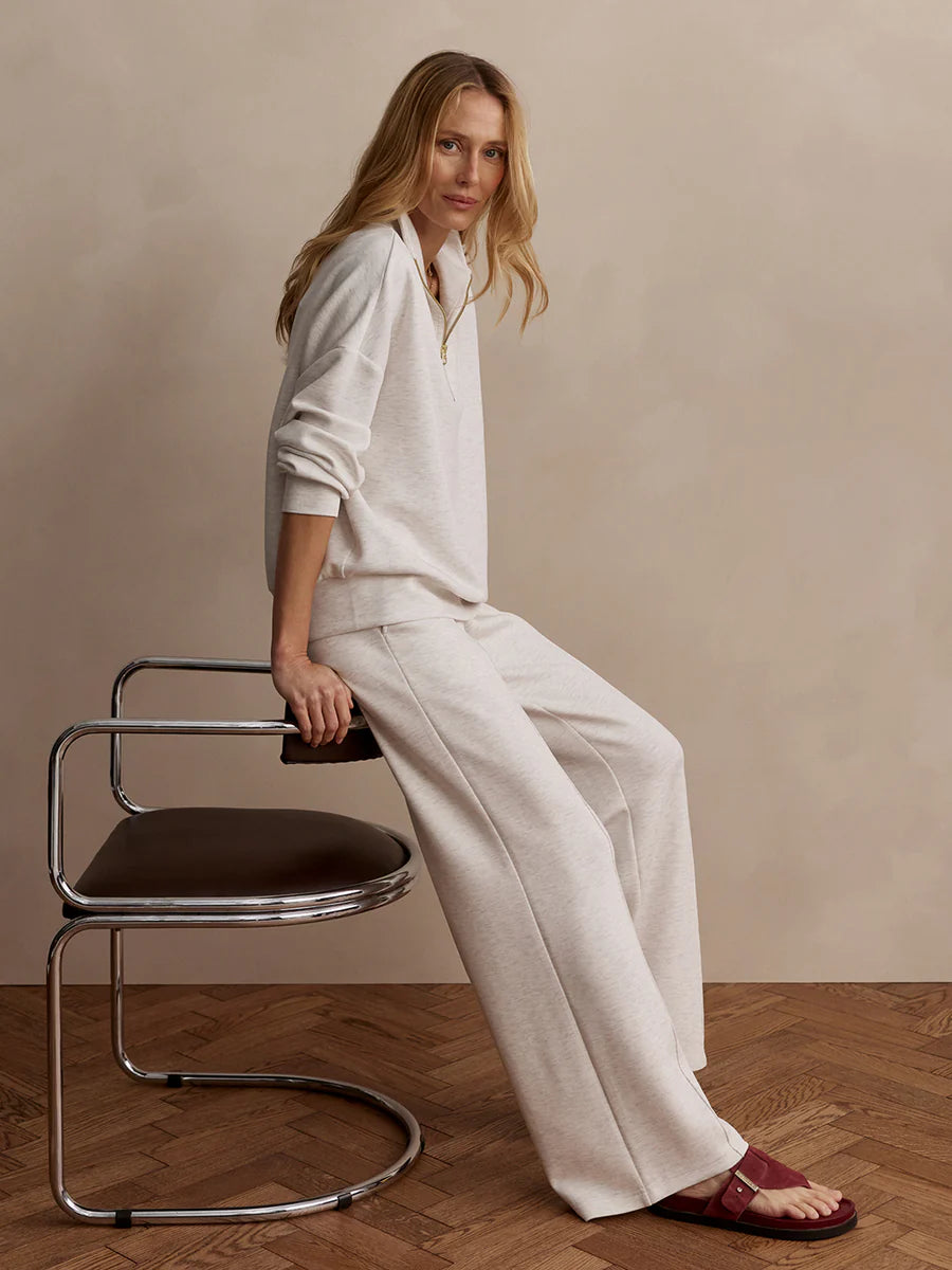 The wide Leg Pant in Ivory Marl