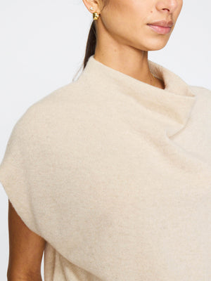 Morten Funnel Neck Top in Bisque Melange