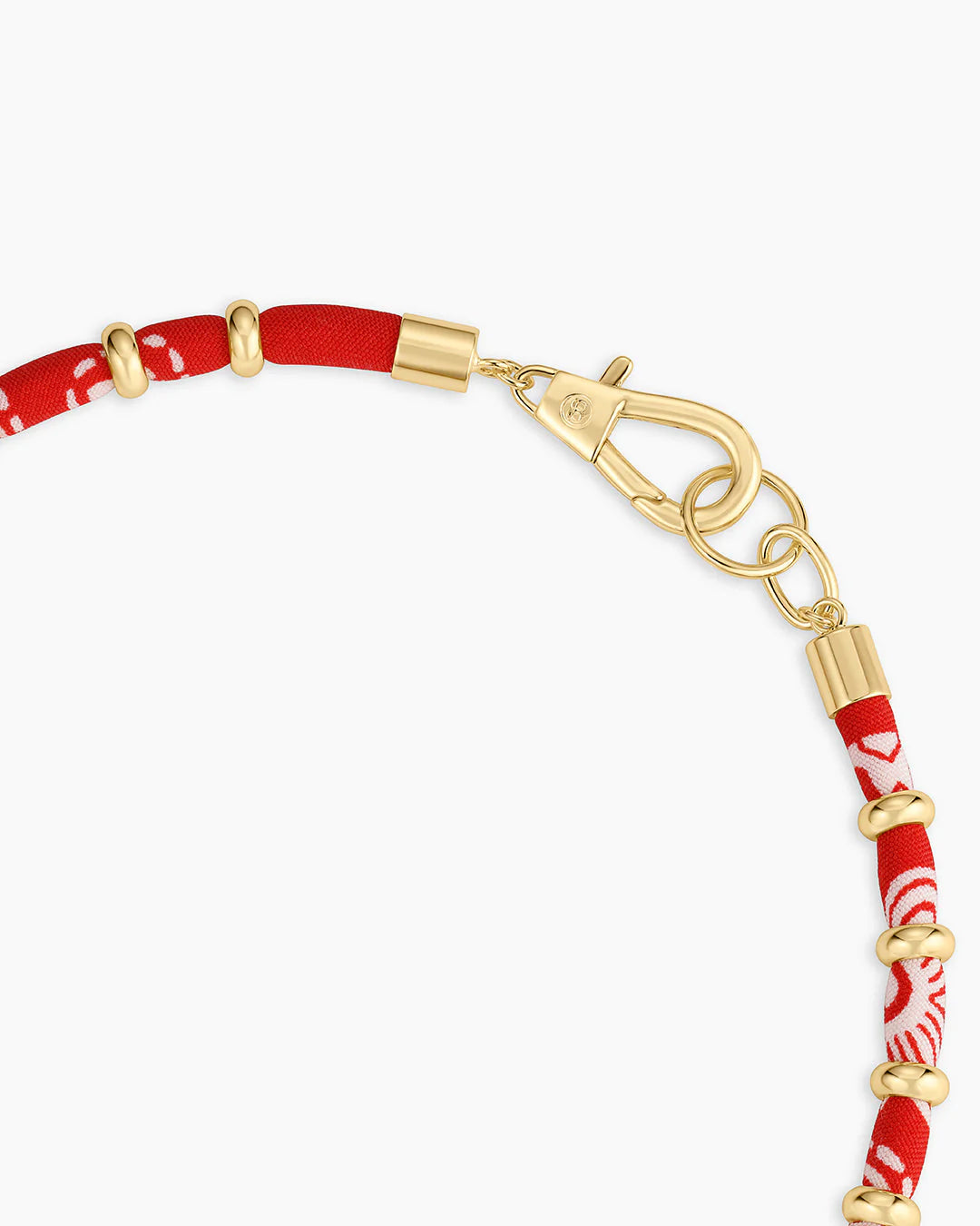 Paisley Bandana Long Necklace Gold/Red