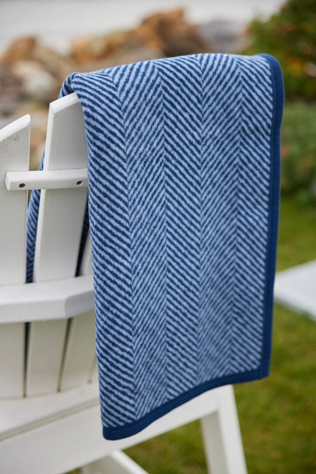 Harborview Herringbone Navy Blanket: Original