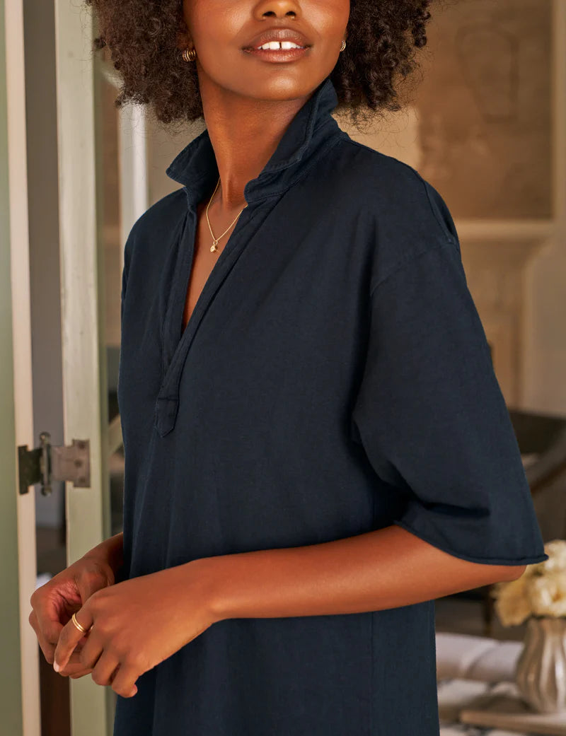 Henley Maxi Dress in Royal Navy