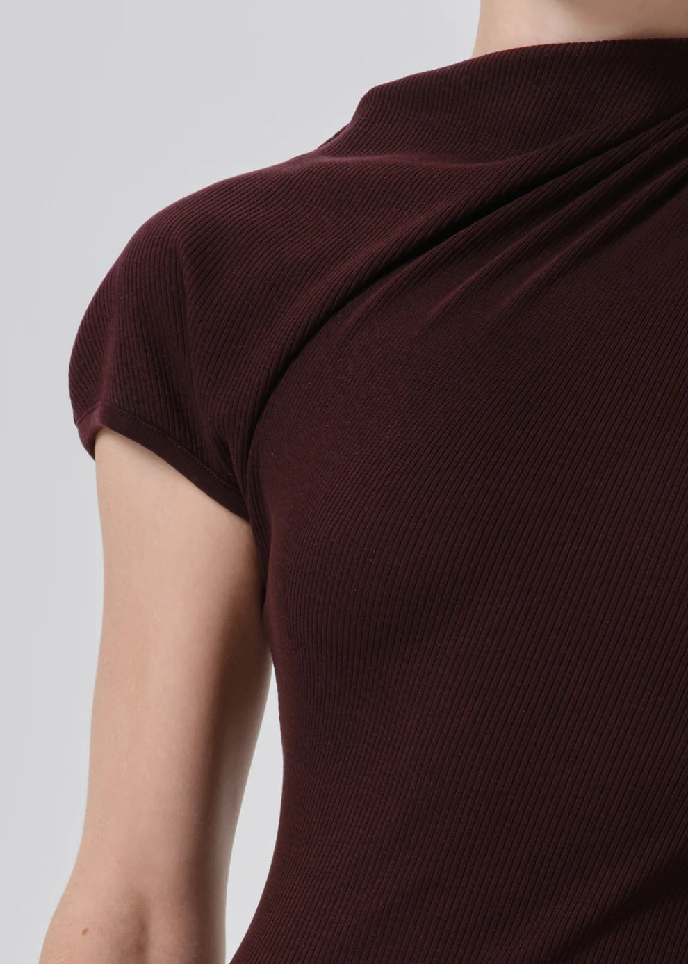 Kira Sculptural Dress in Mahogany