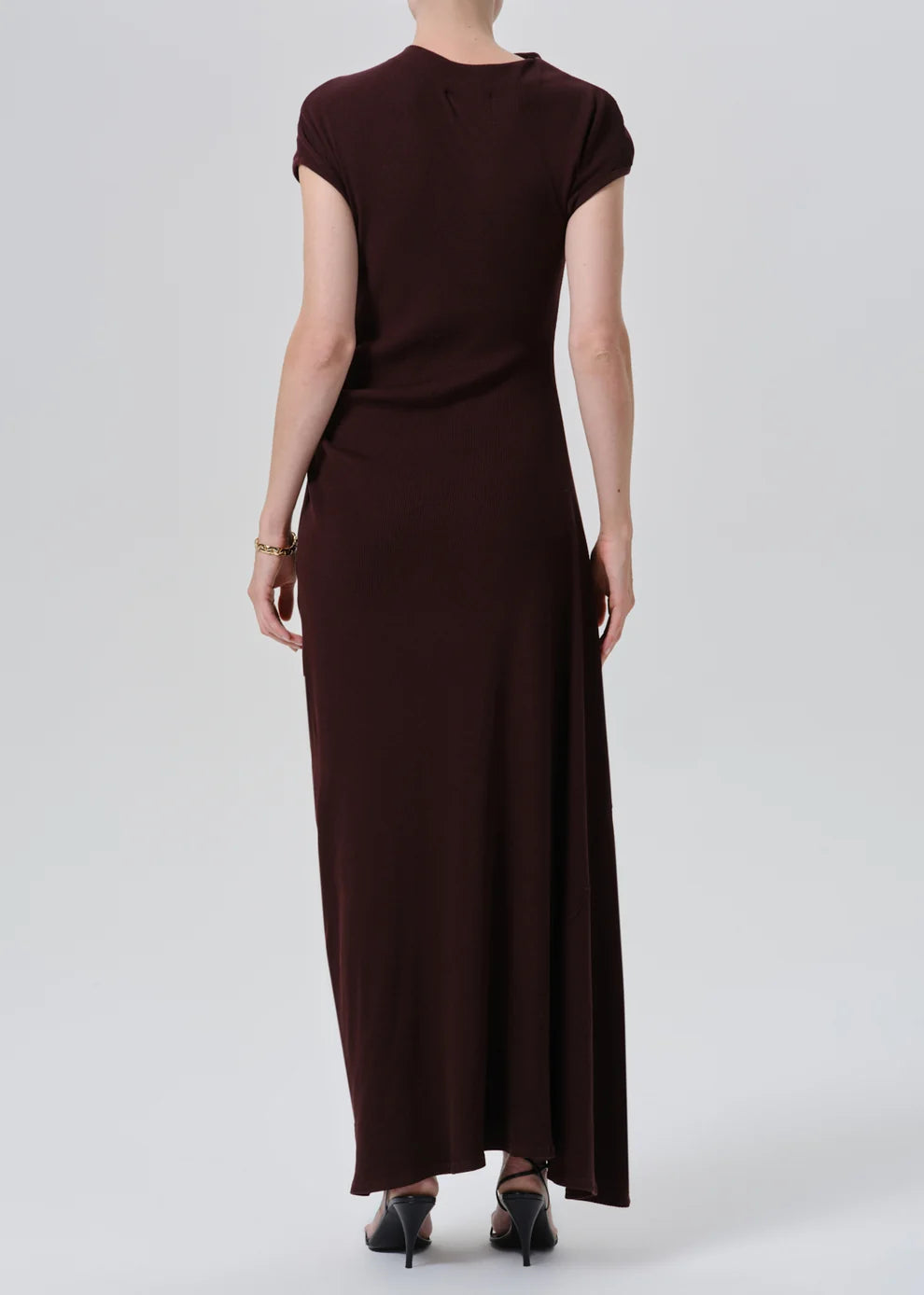 Kira Sculptural Dress in Mahogany